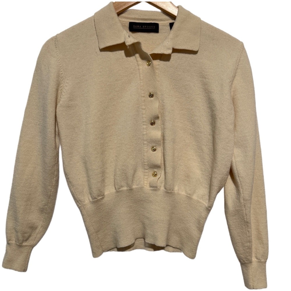 Dana‎ Brooke Merino Wool Collared Women's Sweater Size Medium